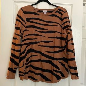Chicos Tiger Stripe Sweater